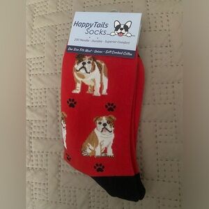 Happy Tails Socks Bulldogs Red. One Size Fits Most. New